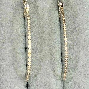 925 Silver and Diamond Serrated Hoop Earrings
